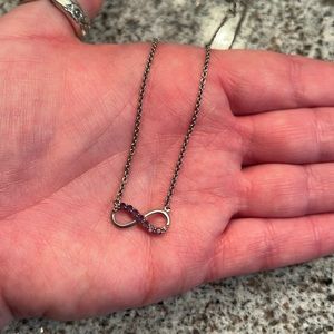 Sterling, silver, amethyst, infinity, necklace
